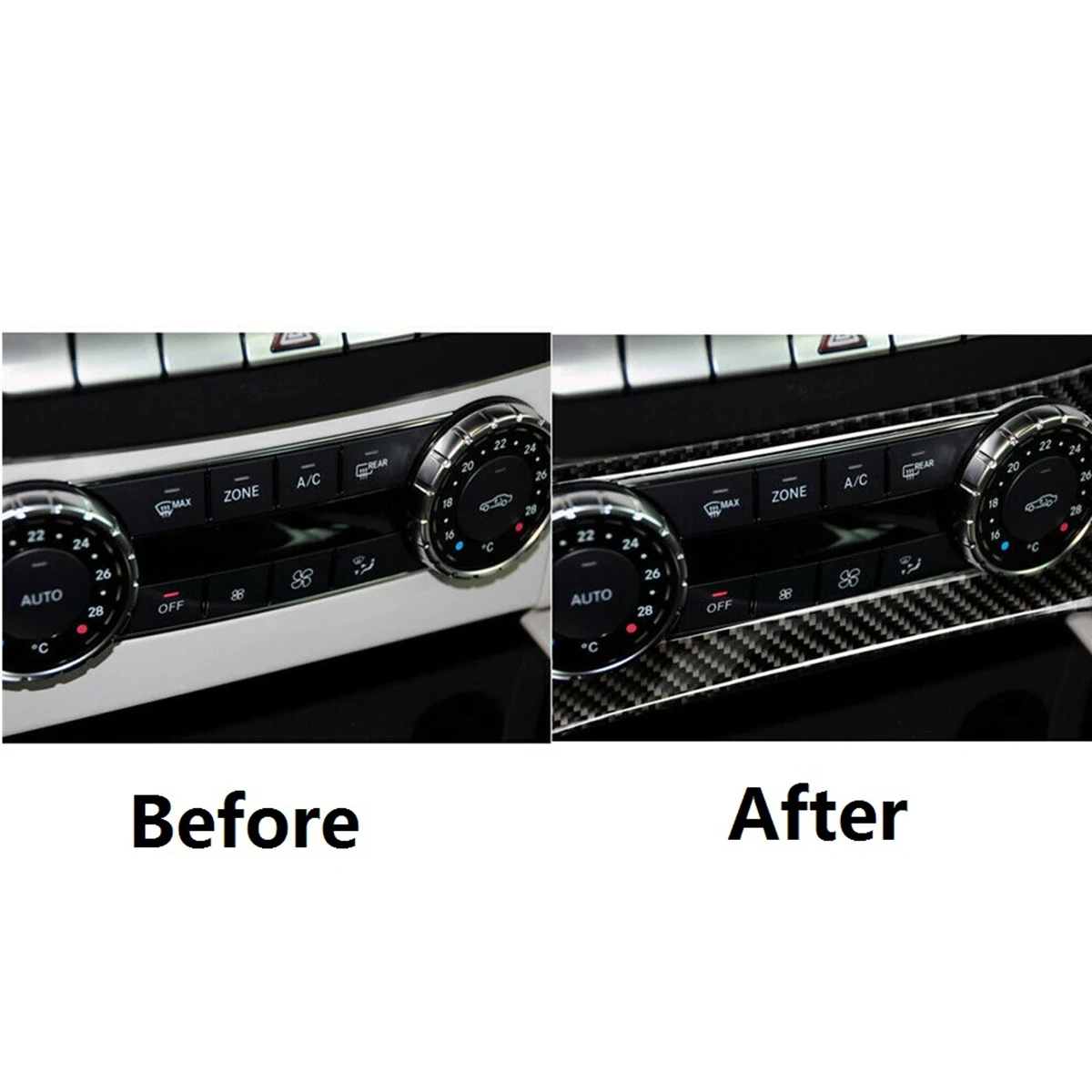 Центральная консоль Крышка Кондиционера отделка углеродное волокно для Mercedes Benz C