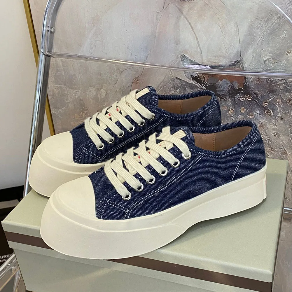Top Quality 2023 Spring Summer Skateboard Casual Flats Canvas Blue Comfy Brand New Rubber Casual Vulcanized Shoes