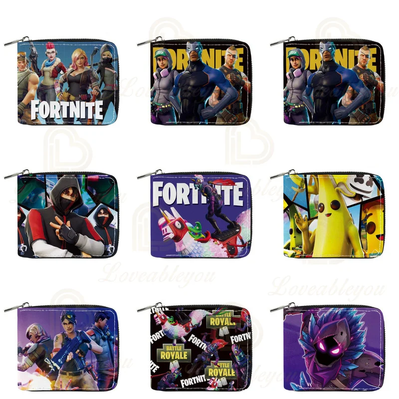 

Fortnite Wallet with Zipper Men Wallet Chain Cute Cartoon Battle Game Figure Toy Wallet for Women Purse Wallets Birthday Present
