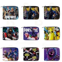 fortnite wallet with zipper men wallet chain cute cartoon battle game figure toy wallet for women purse wallets birthday present