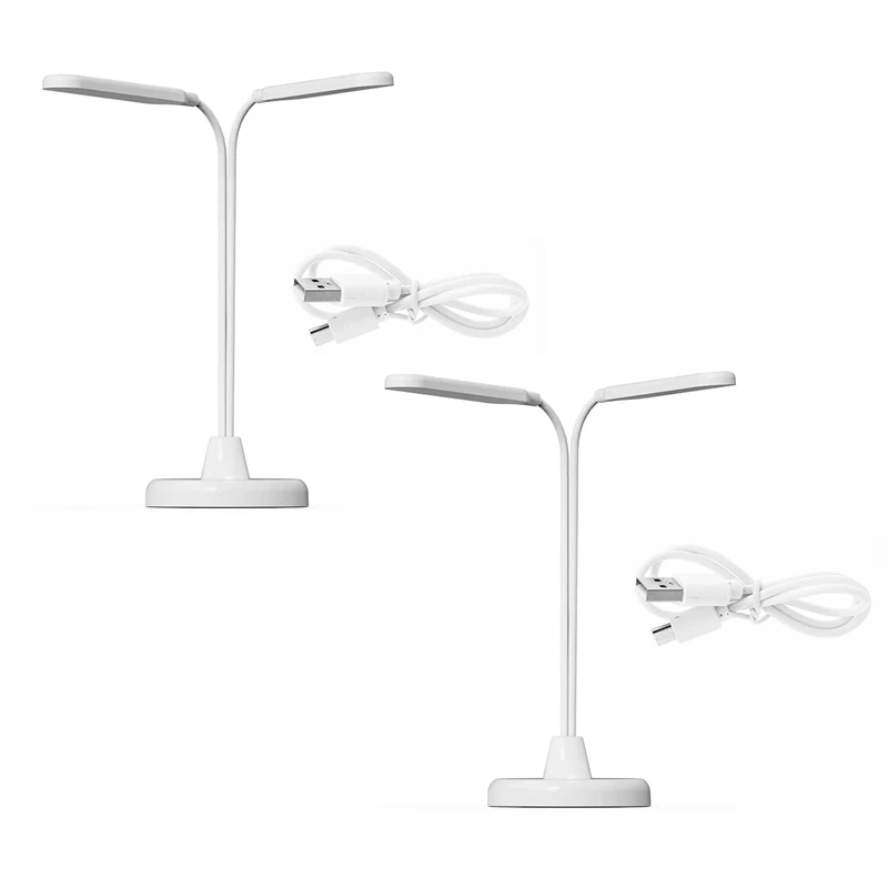 

Desk Lamp, Gooseneck Adjustment 8W Desk Lamp, 6000K Double Light Area, Touch Control Brightness