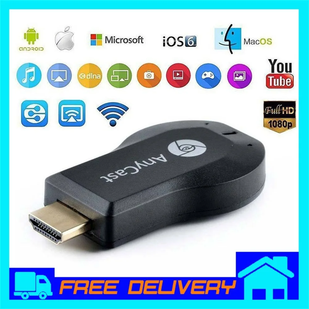 

Plus TV Stick Wifi Display Receiver Anycast DLNA Miracast Airplay Mirror Screen HDMI-Compatible Android IOS Mirascreen Dongle