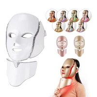 7 colors light led facial mask with neck skin rejuvenation face care treatment beauty anti acne therapy whitening