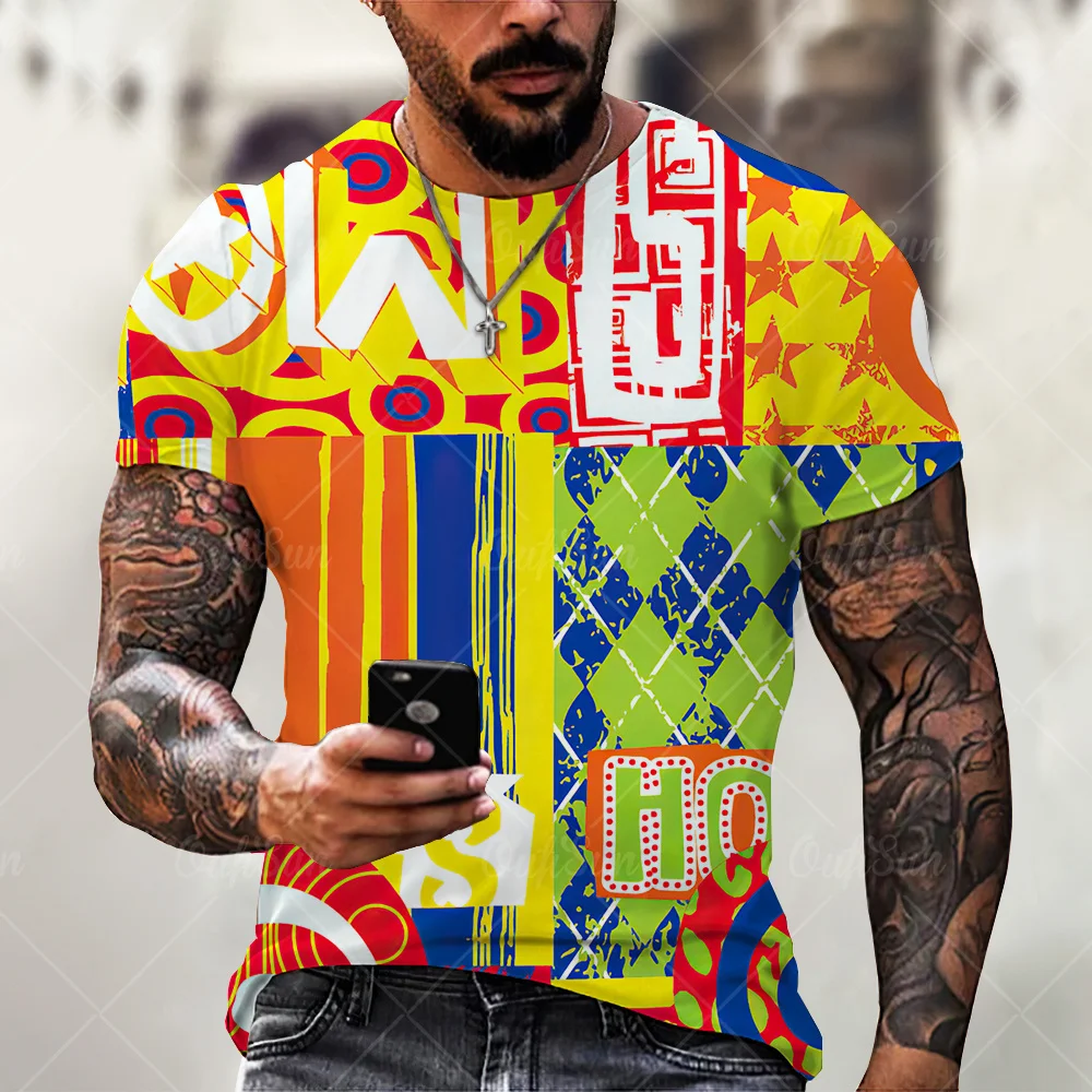 

Футболка мужская с коротким рукавом и круглым вырезом, большого размера