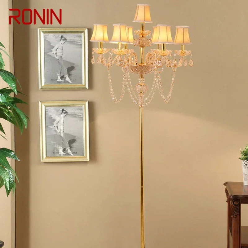 

RONIN European Red Style Crystal Floor Lamp Luxurious Hotel Ballroom Wedding Candle Decoration Lamp Living Room Bedroom Villa