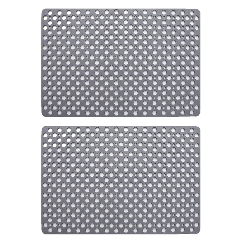 

2X Non Slip Bath Mat Anti Mould Shower Mats TPE Bathroom Bathtub Mat Floor Shower Mats Anti Slip With Suction Cups Gray