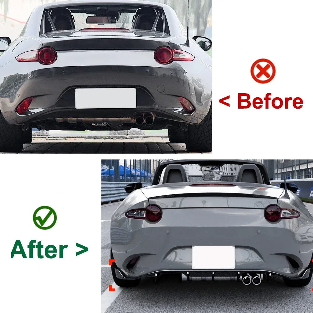 Фото Разделитель бампера в стиле Maxton для Mazda MX-5 Miata ND RF Roadster 2015-2025, задний диффузор, спойлер для губ, модификация, комплект кузова автомобиля №2
