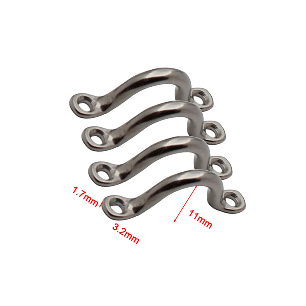 

100% Brand New Wire Eye Straps No Fading 4Pcs Highly Polished Marine Hardware For Various Uses Around The Boat