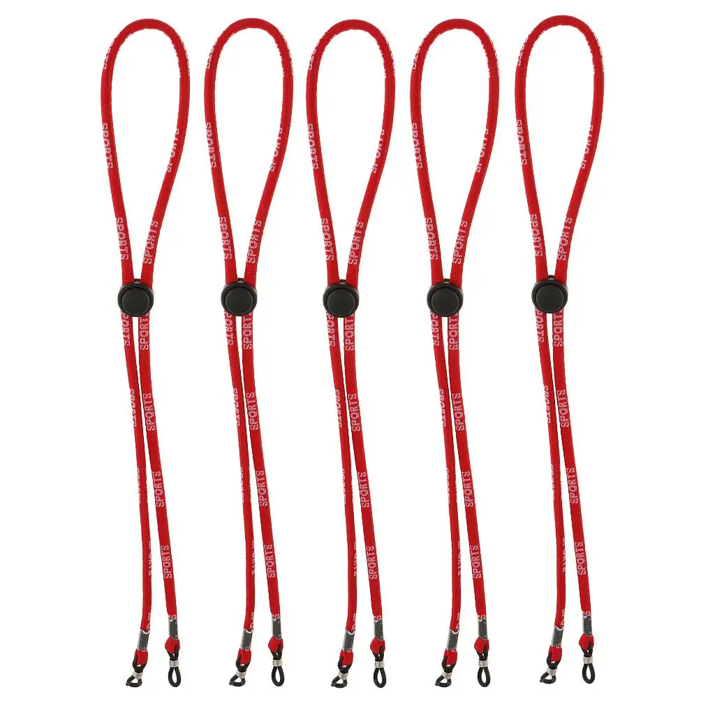

5 Pieces Safety Adjustable Eyeglass Holder Eyewear Sunglasses Cord Neck Strap String Rope
