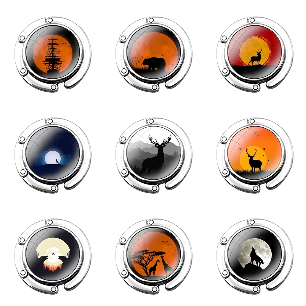 Красочный Милый складной кошелек с жирафом луной волком крючок для женского