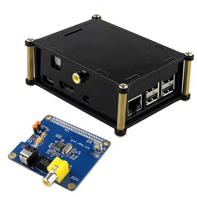Для Raspberry Pi 2B / B 3 HIFI Digi + цифровая звуковая карта I2S SPDIF Оптическое волокно с чехлом |