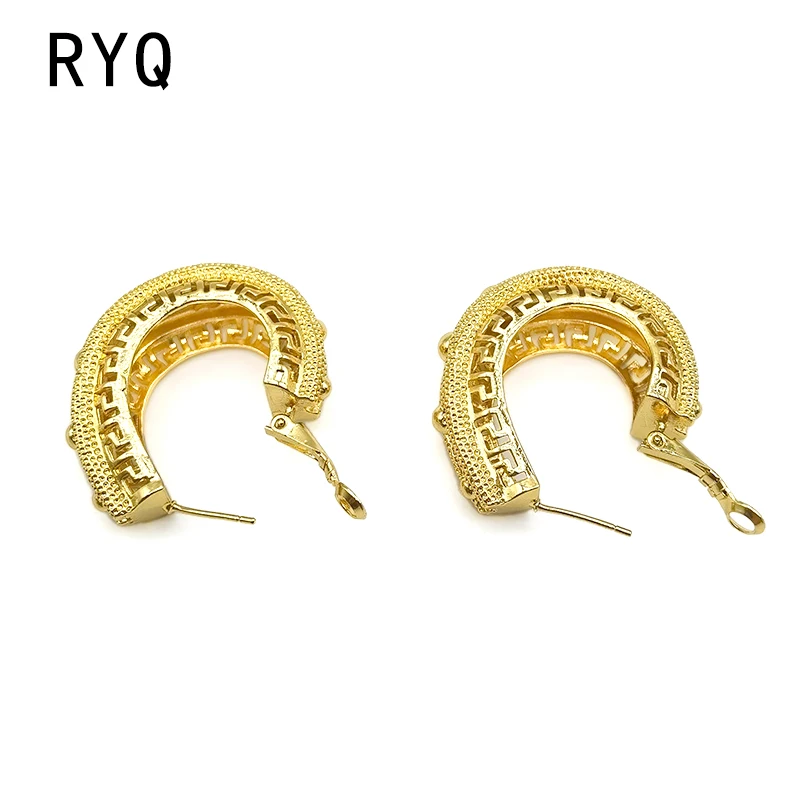 Женские винтажные серьги-кольца из латуни