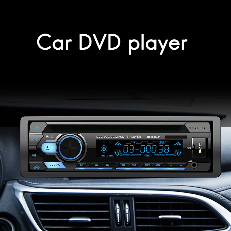 Универсальный автомобильный стерео MP3-плеер с Bluetooth 1 Din Авторадио CD VCD DVD AUX USB