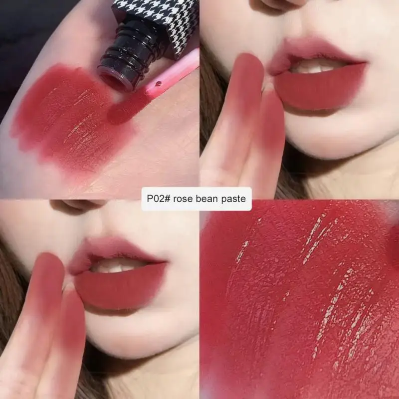 

ELECOOL Velvet Matte Lip Glaze Long-lasting Lipstick Waterproof Non-marking Lip Gloss Non-fading Non-stick Cup Lip Glaze Makeup