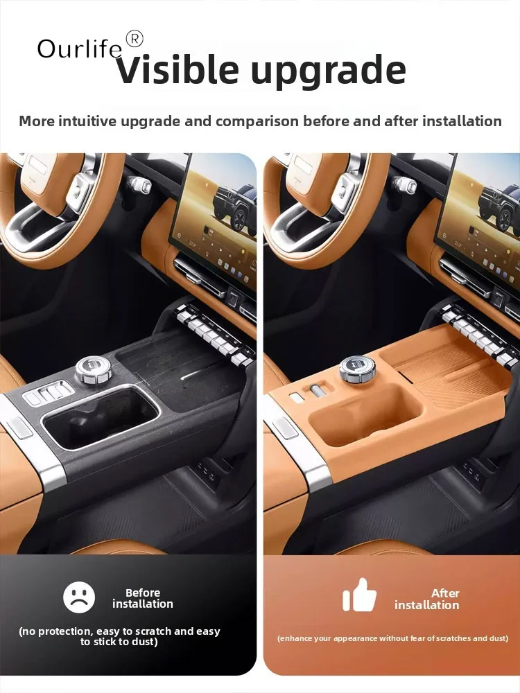 Фото Силиконовая защитная накладка на центральную консоль для Chery ICAR ICAUR V27, подстаканник, защита от царапин, аксессуары для салона автомобиля №3