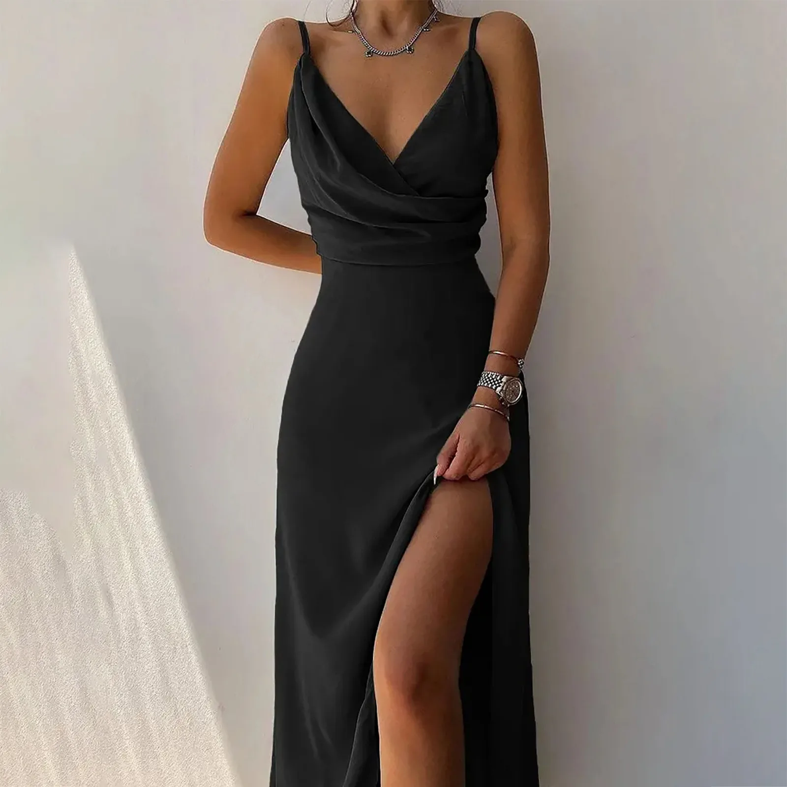 

Backless Sexy Strap Summer Dresses For Women Sleeveless Long Dresses Camisole Clubwear Evening Party Dress Vestidos De Vestido