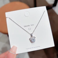 cute bear anime necklaces for women luxury crystals mouse pendant necklace 2022 new clavicle chain fashion jewelry wholesale