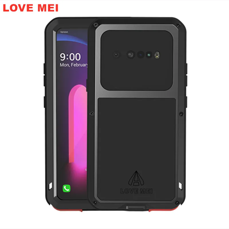Love Mei Metal Tempered Glass Full Protective Cover For Lg V60 V40  V30 V35 G7 Case Heavy Duty Armor Shockproof Waterproof Case