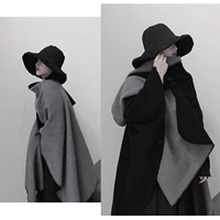 warm coat shawl winter black grey poncho scarf women cape and poncho tie dyed blanket cloak poncho cape