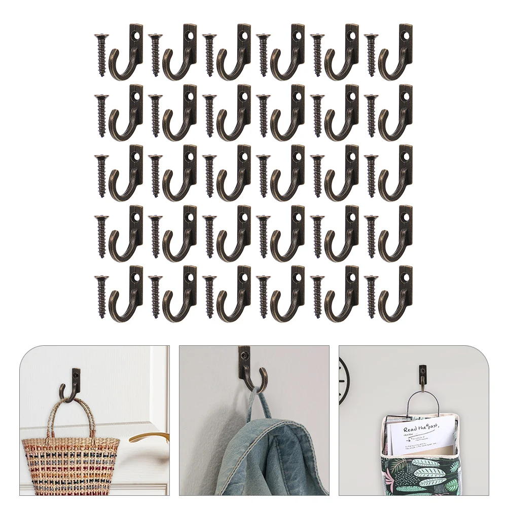 

30 Pcs Hooks Curtains Cast Iron Hooks Robe Hooks Decorative Wall Hooks Bag Hooks Farmhouse Wall Hooks