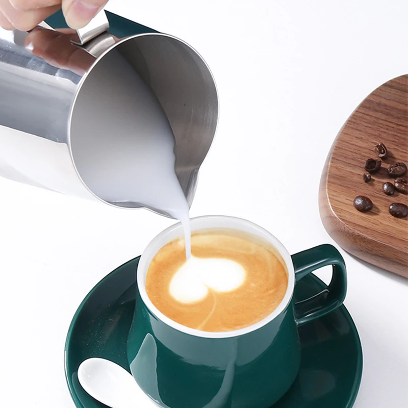 

E2 Milk Frother Frothing Pitcher Espresso Steaming Coffee Barista Latte Frother Cup Cappuccino Milk Art Jug Cream Froth Pitcher