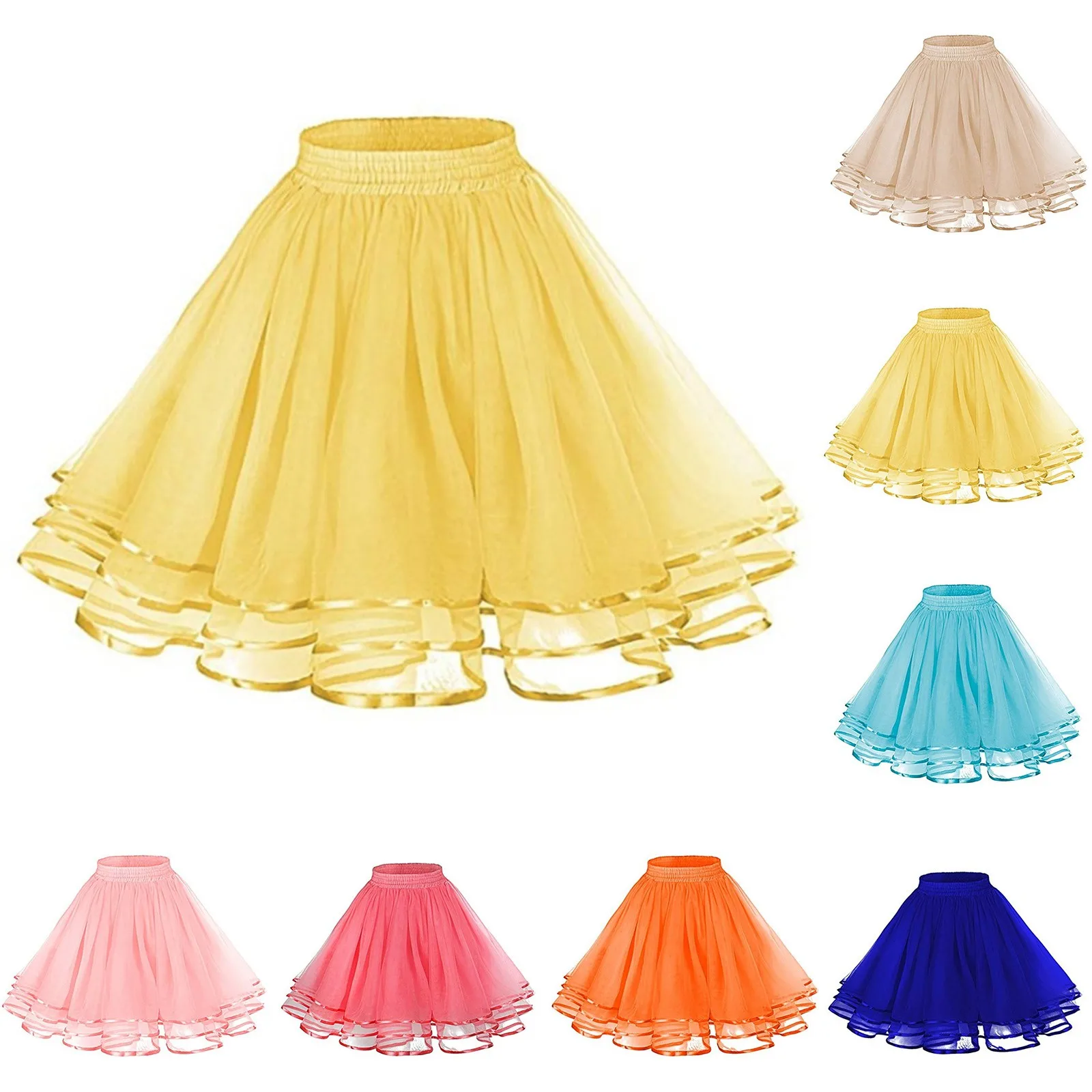 

Women Multilayer Sexy Striped Mini Pleated Skirt Showgirl Party Mesh Tulle Dance Tutu Skirts Match Corset Skirt Plus Size