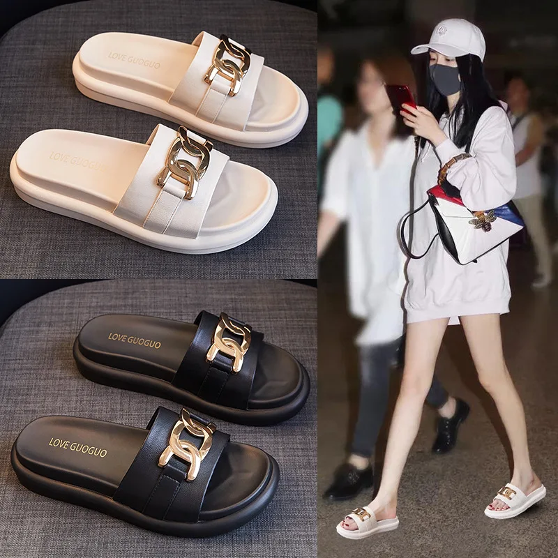 

Women Wear Fashionable Slippers Summer Thick-soled Beach Sandals shoes for women platform shoes sandalias de tacon slippers