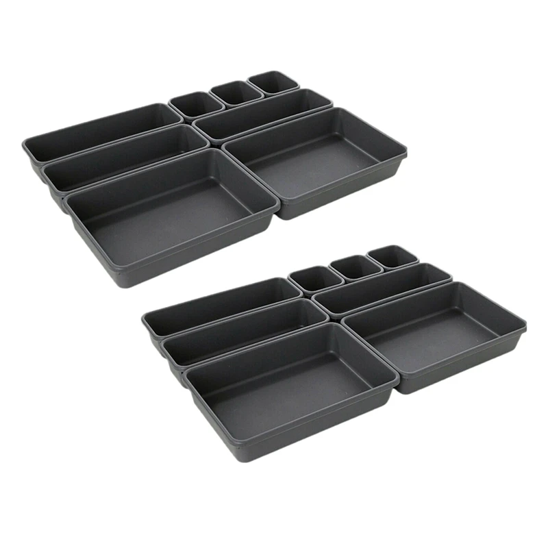 

AFBC 16 шт. коробка-органайзер для хранения ящик держатель для кистей для макияжа и одежды аккуратный набор-темно-серый