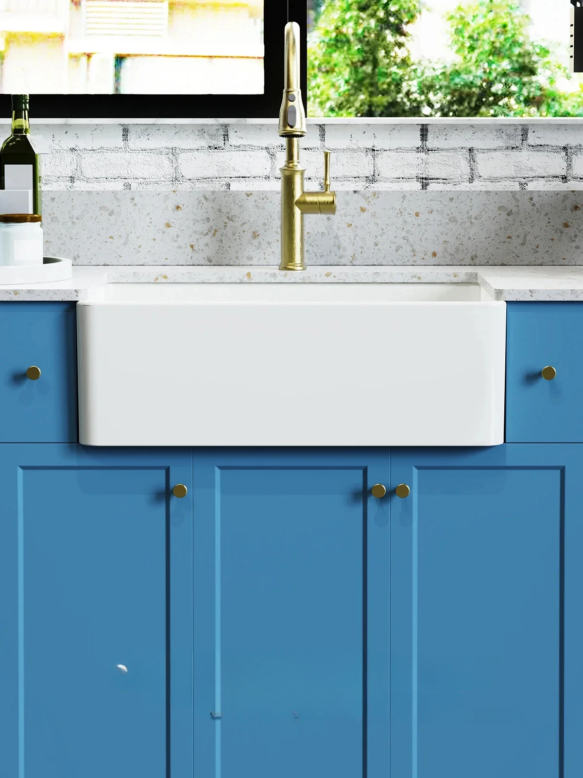 Предварительно Встраиваемая полураковина открытая кухонная керамическая