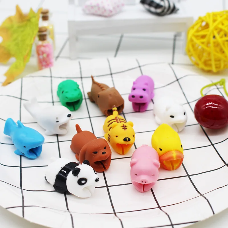 

Силиконовый противоударный протектор для кабеля передачи данных с изображением животных