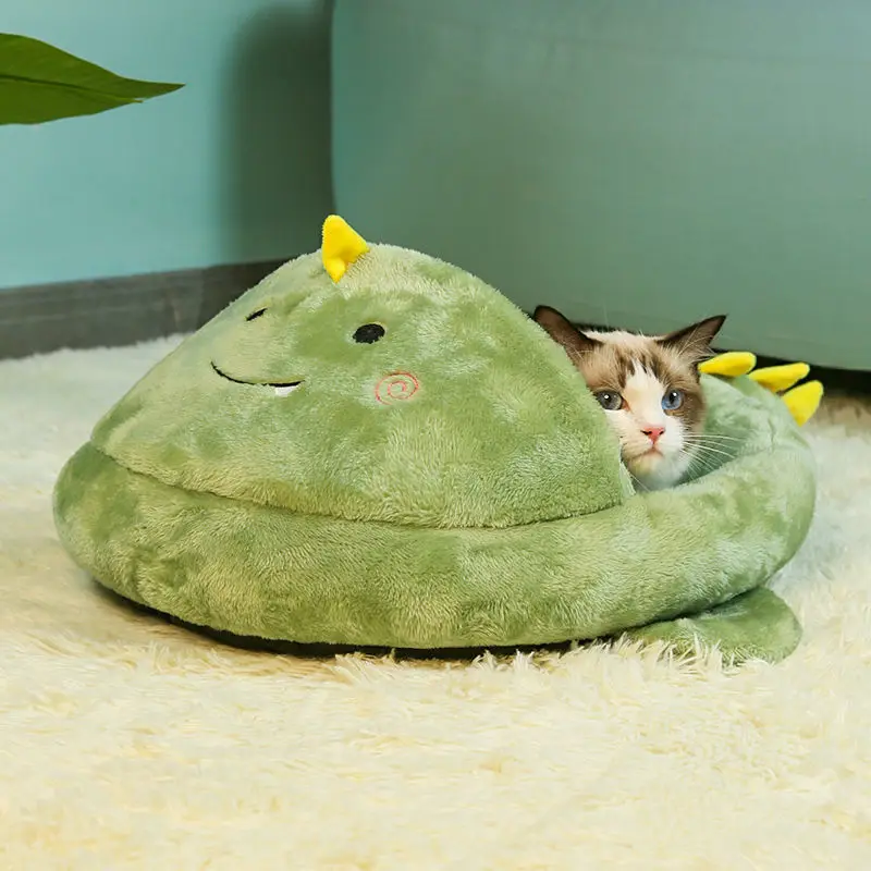 

Cat Bed House Large Space Cave Cute Pet Sofa Cushion Non-Slip Anti Static Warm Plush Pet House Indoor Soft Nest for Cats