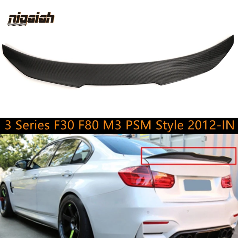 

PSM Style Rear Spoiler Carbon Fiber Spoiler Wing For BMW 3 Series F30 F80 M3 Sedan PSM Style Car Trunk Spoiler 2012-2017