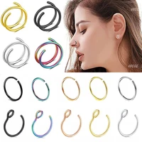 510pcset stainless steel helix fake nose ring women men hip hop double nose rings hoops septum piercing body jewelry wholesale