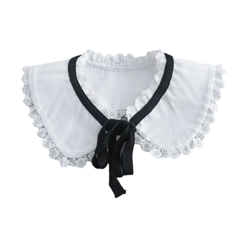 

Lace Flower Brim Decorative Collar All-match White Shawl Removable Collar Decorative Shirt Collar Detachable Shawl D5QB