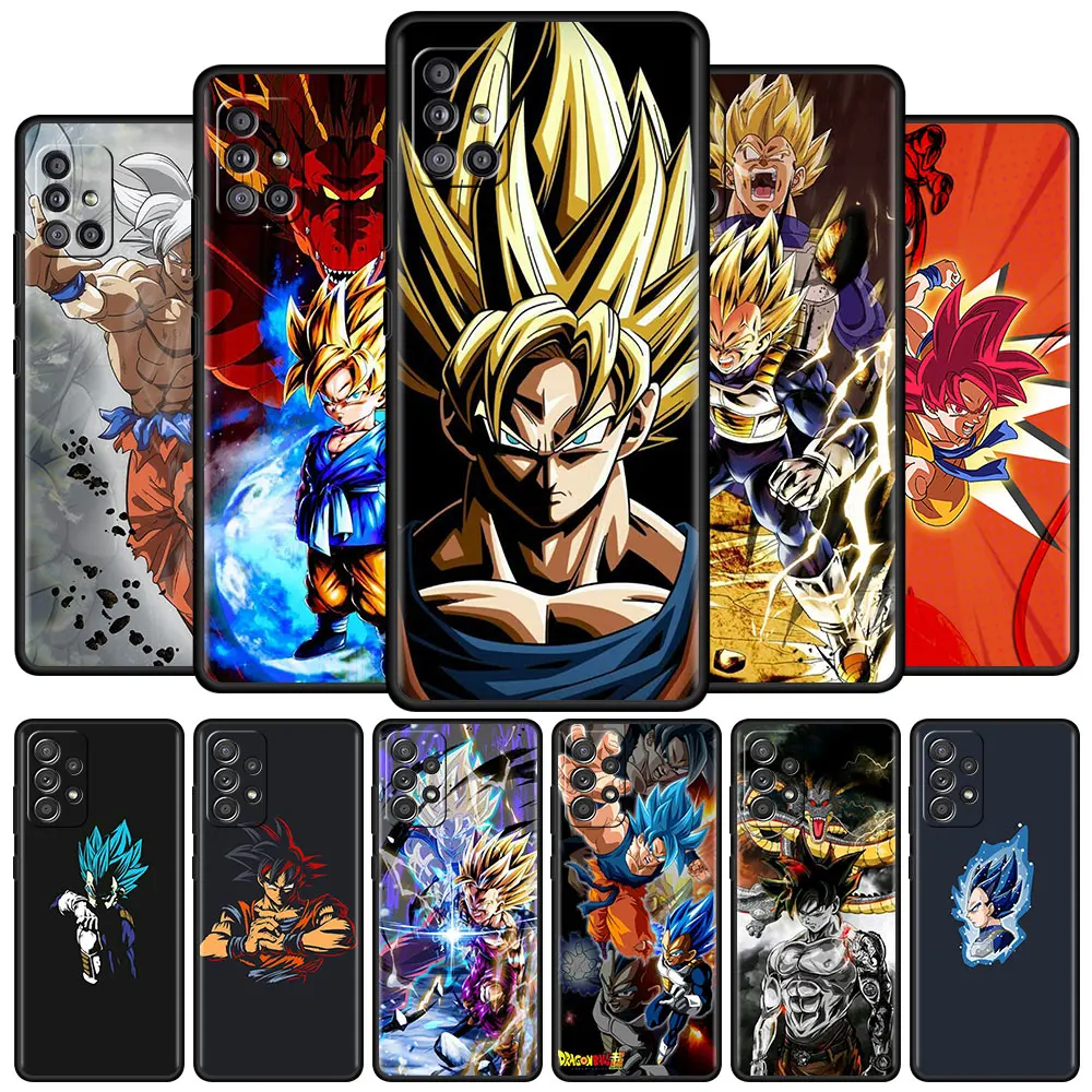 

Black Celular Case For Samsung Galaxy A51 A52 A71 A21s A12 A72 A50 A31 SmartPhone Estuche Funda A22 Sac Anime Son Goku Dragon