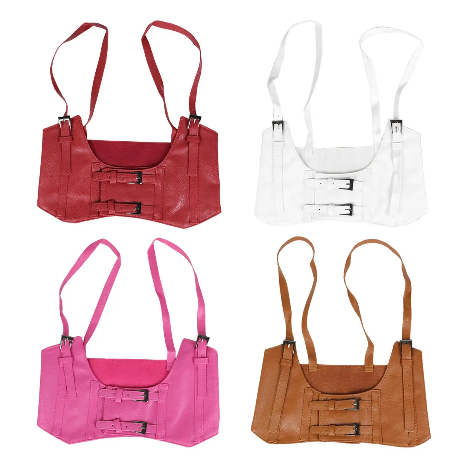 

Fashion Women's Waist Belt Underbust Corset Steampunk Waistband Cincher PU Leather Cummerbund Dress Adjustable Waist Belt