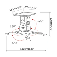 r91a universal ceiling projector mount bracket with adjustable height and extendable arms rotating swivel mount for home