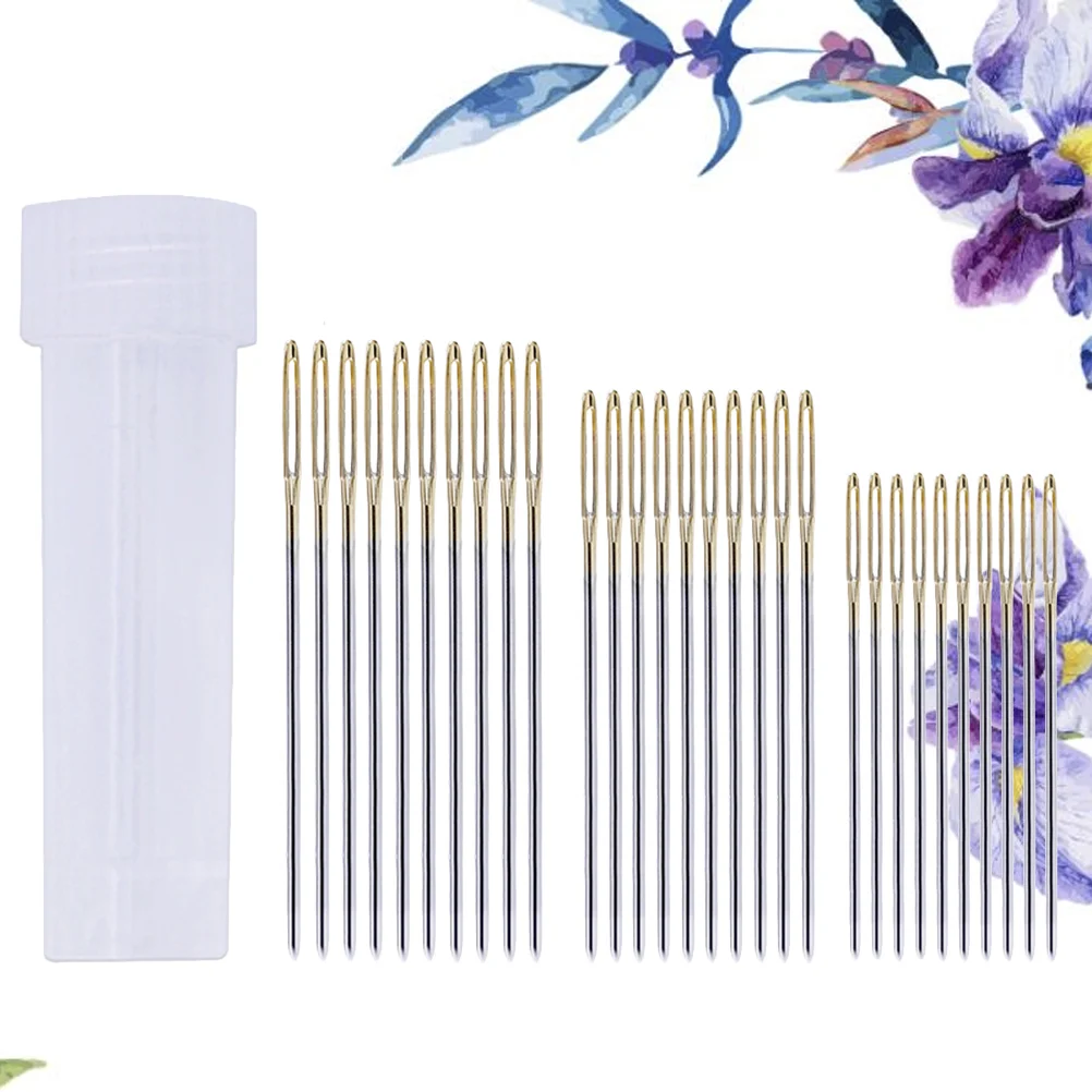 30 шт. иглы из углеродистой стали с большими отверстиями спицы для