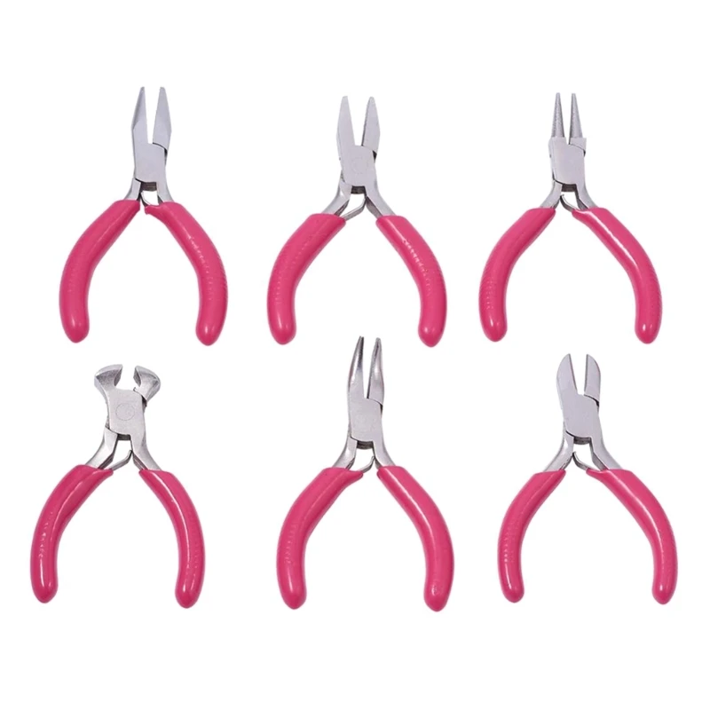 

6Pcs Beading Pliers Set DIY Crafting Supplies Tools Equipments Mini Carbon Steel Pliers Kit for Jewelry Crafting Repair