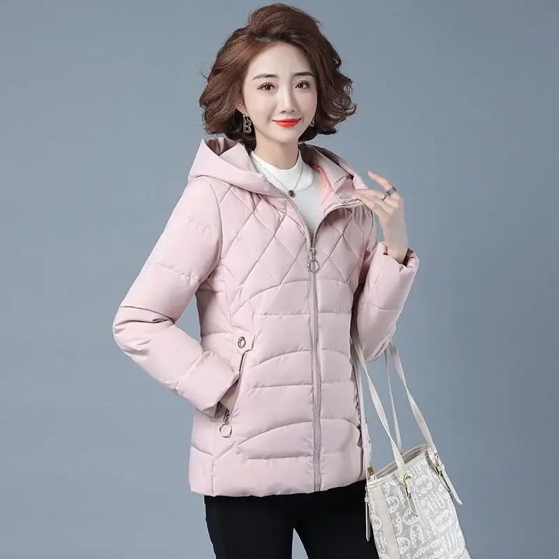 2023 New Women Short Jacket Winter Parkas Thick Hooded Cotton Padded Jackets Coats Female Slim Parkas Oversize Outwear C16