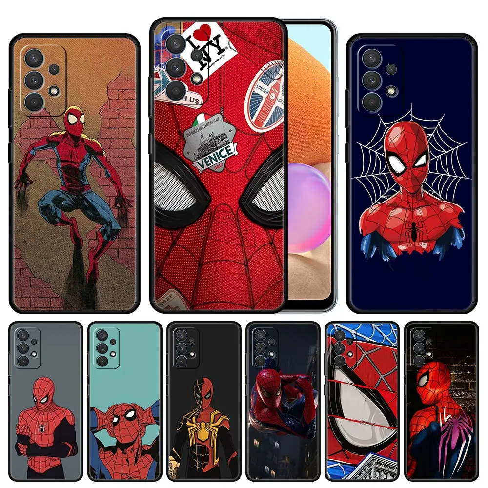 

Cover Case for Samsung Galaxy A01 A02 A03 A11 A12 A13 A21S A23 A31 A41 A51 A71 A91 A22 A32 A33 Shell Back Coque Spiderman