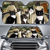 tuxedo cat car sun shade tuxedo cat windshield tuxedo cat family sunshade cat car accessories car decoration gift for dad