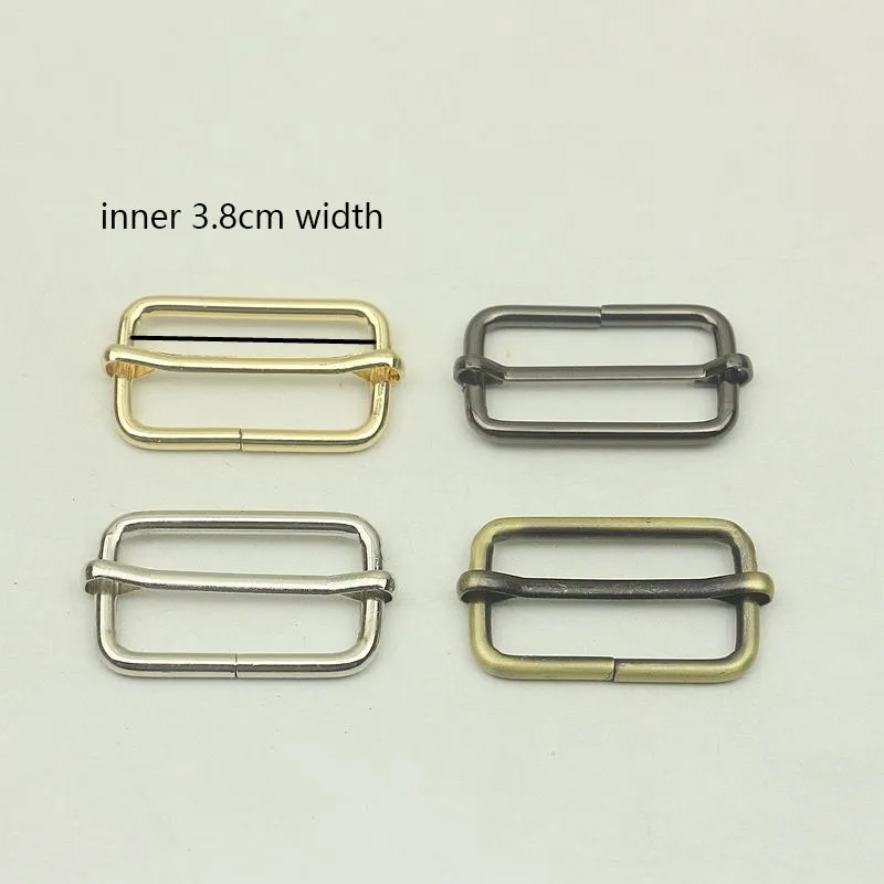 

10pc 38mm Metal Slides Tri-glides Wire-formed Roller Buckles 3.8mm Strap Slider Adjuster for Bags Garment Leather Accessories