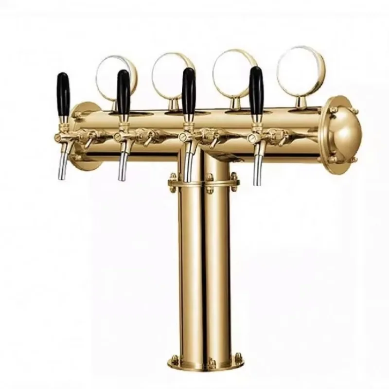 Т-образная пивная башня 4-сторонняя винная колонка из нержавеющей стали с