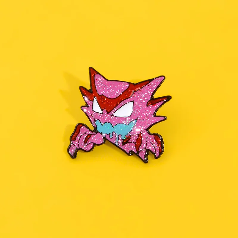 

SALeeee Cartoon mythical pink big mouth strange teeth dancing claws weird expression creative drip brooch trend badge jewelry