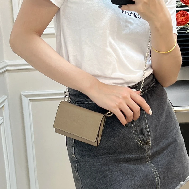 Fashion Classic Ladies Coin Purse Multifunctional Chain Buckle Flip Top Business Card Holder With Zipper Compartment New