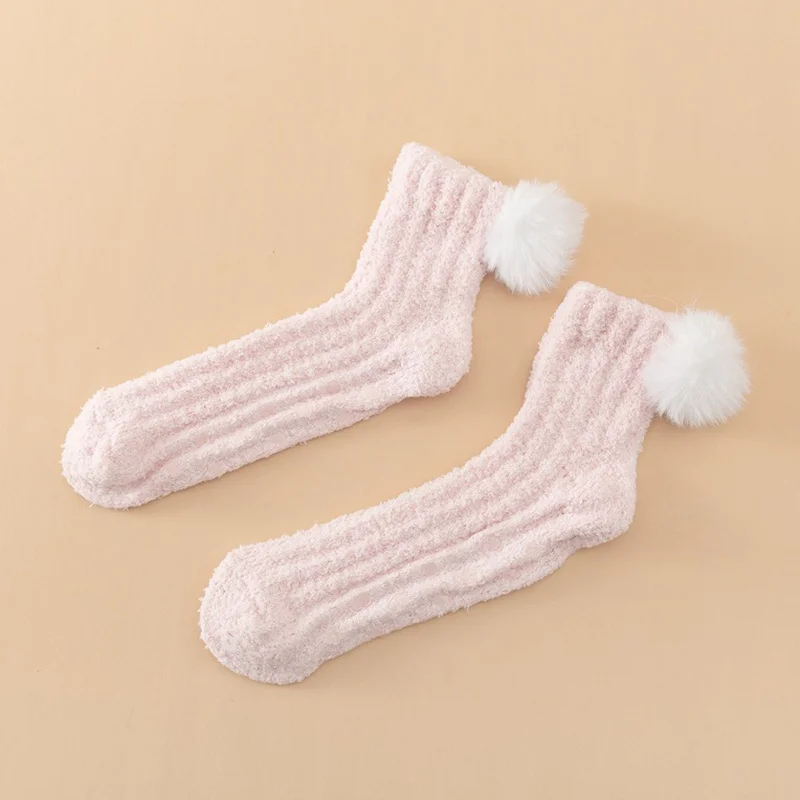 

Зимние носки средней длины из кораллового флиса, теплые и прочные бархатные толстые носки, хлопковые носки для сна в пол