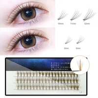 1 box mini fake eyelashes soft single cluster 3d effect fiber false eyelashes brown natural segmented false eyelashes for women