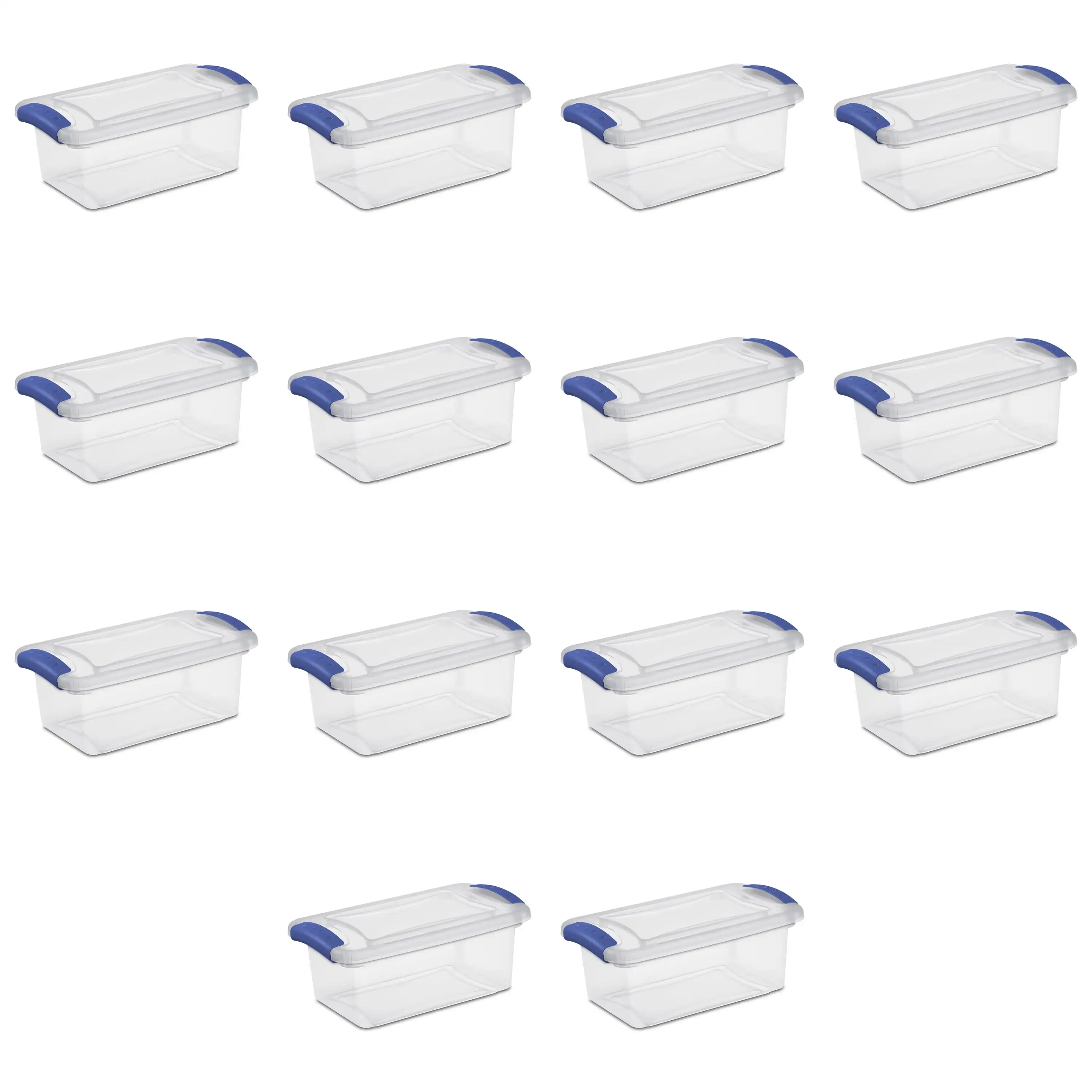

Sterilite 7 Qt. Latch Box Plastic, Stadium Blue, Set of 14
