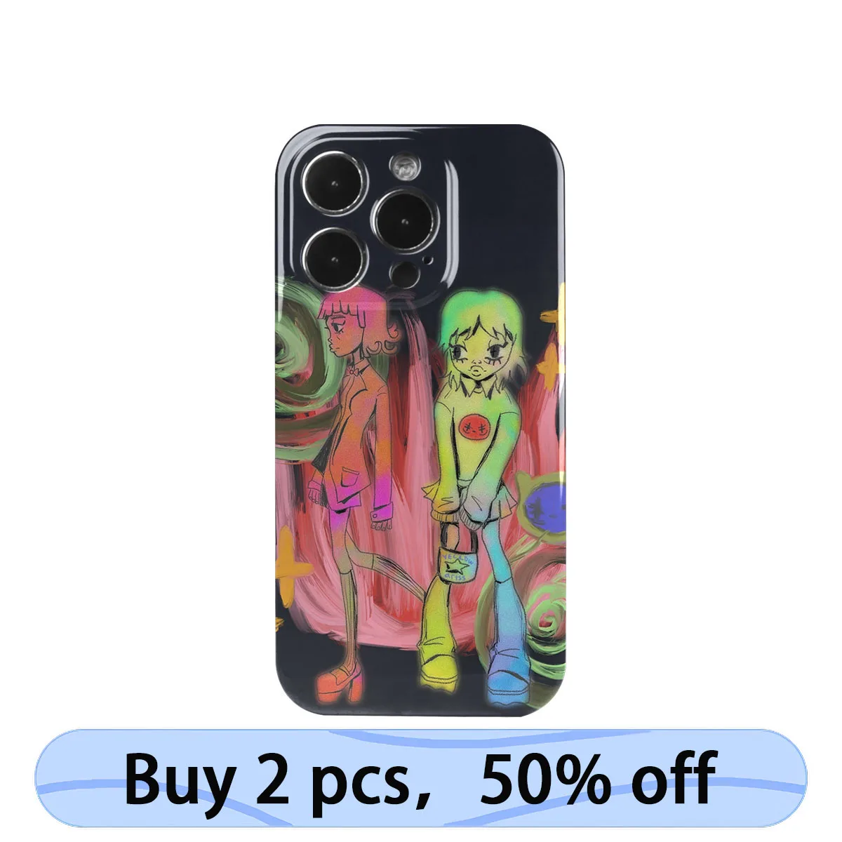 

Чехол для iPhone 2 в 1, с рисунком граффити в стиле ретро